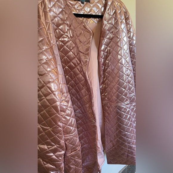 Eva Franco Shiny Pink Overcoat - Picture 3 of 9